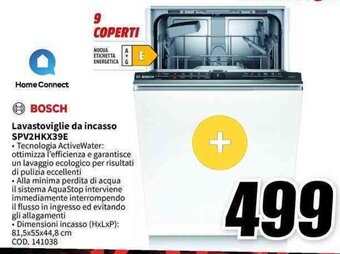 MediaWorld BOSCH Lavastoviglie da incasso SPV2HKX39E offerta