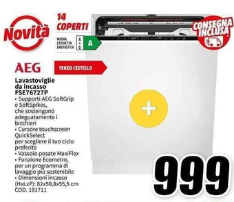 MediaWorld AEG Lavastoviglie da incasso FSE76727P offerta