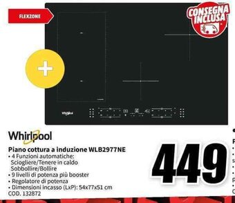 Whirlpool Piano cottura a induzione WLB2977NE