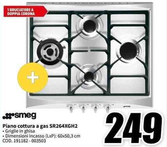 MediaWorld smeg Piano cottura a gas SR264XGH2 offerta