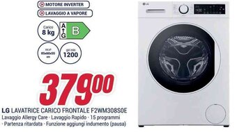 Trony LG LAVATRICE CARICO FRONTALE F2WM308S0E offerta