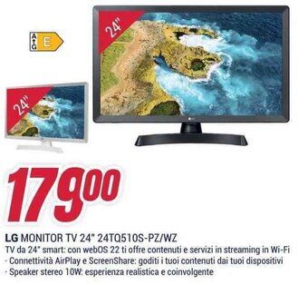 Trony LG MONITOR TV 24" 24TQ510S-PZ/WZ offerta