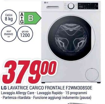 Trony LG LAVATRICE CARICO FRONTALE F2WM308S0E offerta