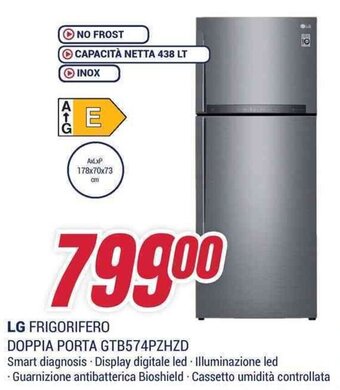 Trony LG FRIGORIFERO DOPPIA PORTA GTB574PZHZD offerta