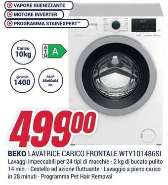 Trony BEKO LAVATRICE CARICO FRONTALE WTY101486SI offerta