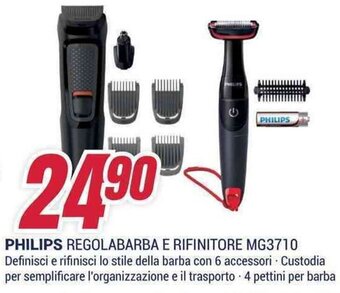 Trony PHILIPS REGOLABARBA E RIFINITORE MG3710 offerta