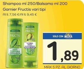 Famila Superstore Garnier shampoo/balsamo fructis offerta