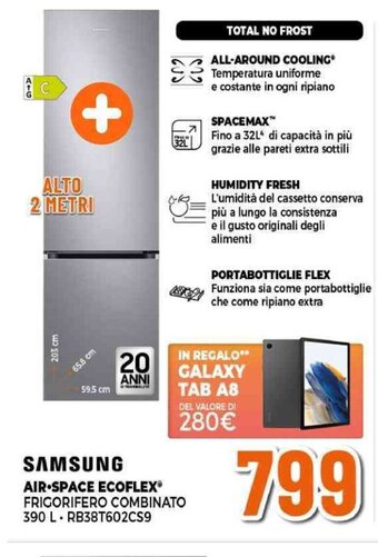 SAMSUNG AIR SPACE ECOFLEX® FRIGORIFERO COMBINATO 390 L