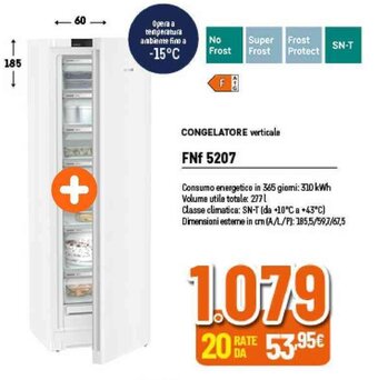 Expert CONGELATORE verticale FNf 5207 offerta