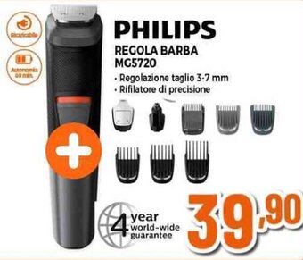 Expert PHILIPS REGOLA BARBA MG5720 offerta