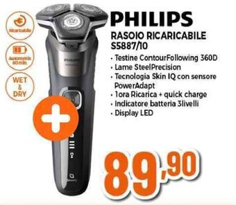 Expert PHILIPS RASOIO RICARICABILE S5887/10 offerta