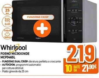 Expert Whirlpool FORNO MICROONDE MCP346SL offerta