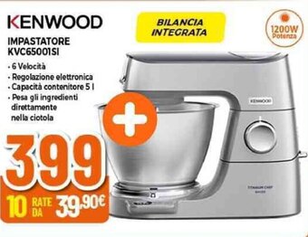 Expert KENWOOD IMPASTATORE KVC65001SI offerta