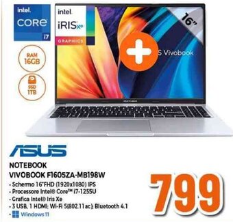 Expert Asus NOTEBOOK VIVOBOOK F1605ZA-MB198W offerta