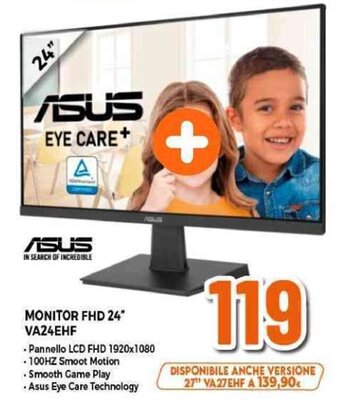 Expert Asus MONITOR FHD 24" VA24EHF offerta