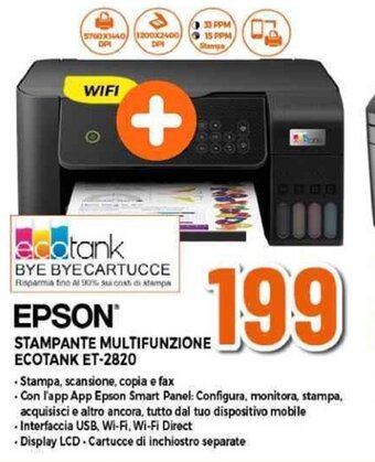 EPSON STAMPANTE MULTIFUNZIONE ECOTANK ET-2820