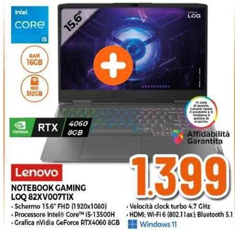 Expert Lenovo NOTEBOOK GAMING LOQ 82XV007TIX offerta