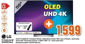 Expert LG TV OLED 4K 55" OLED55C34LA offerta