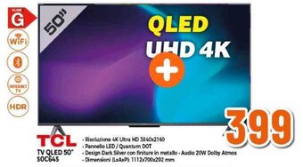 TCL TV QLED 50" 50C645