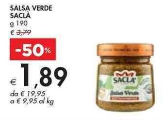 Bennet SALSA VERDE SACLA g 190 offerta