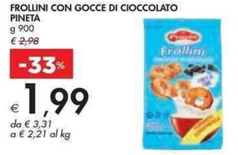 Bennet FROLLINI CON GOCCE DI CIOCCOLATO PINETA g 900 offerta