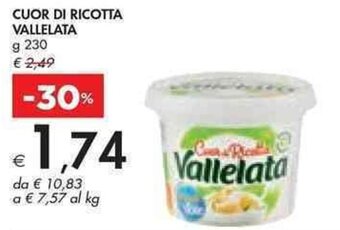 Bennet CUOR DI RICOTTA VALLELATA g 230 offerta