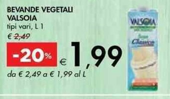 Bennet BEVANDE VEGETALI VALSOIA tipi vari L 1 offerta