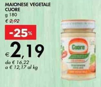 Bennet MAIONESE VEGETALE CUORE g 180 offerta