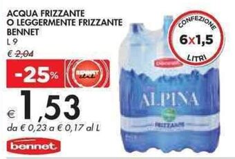Bennet ACQUA FRIZZANTE O LEGGERMENTE FRIZZANTE BENNET L9 offerta
