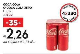 Bennet COCA COLA O COCA COLA ZERO L 1,32 offerta