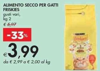 Bennet ALIMENTO SECCO PER GATTI FRISKIES gusti vari kg 2 offerta