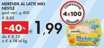 Bennet MERENDE AL LATTE MIO NESTLÉ gusti vari g 400 offerta