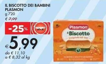Bennet IL BISCOTTO DEI BAMBINI PLASMON g 720 offerta
