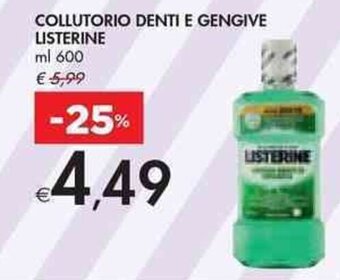 Bennet COLLUTORIO DENTI E GENGIVE LISTERINE ml 600 offerta