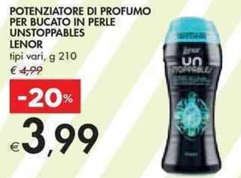 Bennet POTENZIATORE DI PROFUMO PER BUCATO IN PERLE UNSTOPPABLES LENOR tipi vari g 210 offerta