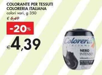 COLORANTE PER TESSUTI COLORERIA ITALIANA colori vari g 350