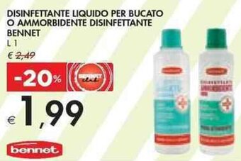 Bennet DISINFETTANTE LIQUIDO PER BUCATO O AMMORBIDENTE DISINFETTANTE BENNET L1 offerta