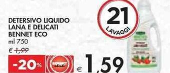 Bennet DETERSIVO LIQUIDO LANA E DELICATI BENNET ECO ml 750 offerta