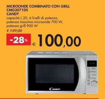 Bennet MICROONDE COMBINATO CON GRILL CMG2071DS CANDY offerta