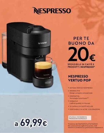 Unieuro NESPRESSO VERTUO POP offerta