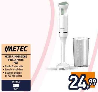 Unieuro IMETEC MIXER A IMMERSIONE FRULLA FACILE 7500 offerta