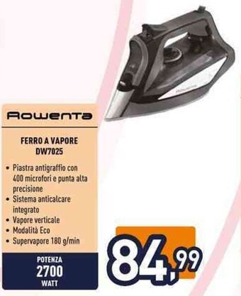 Unieuro Rowenta FERRO A VAPORE DW7025 offerta