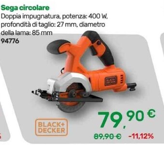 Bricoware BLACK+ DECKER Sega circolare offerta