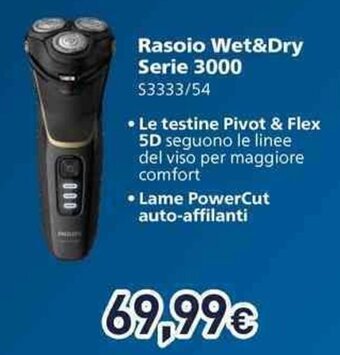 Unieuro Rasoio Wet&Dry Serie 3000 offerta