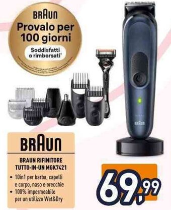 Unieuro BRAUN RIFINITORE TUTTO-IN-UN MGK7421 offerta