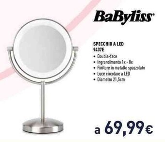 Unieuro BaByliss SPECCHIO A LED 9437E offerta