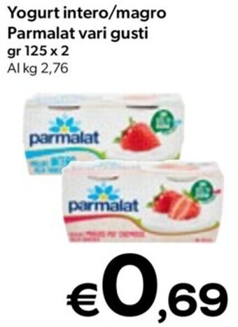MAX Supermercati Yogurt intero/magro Parmalat vari gusti gr 125 x2 offerta