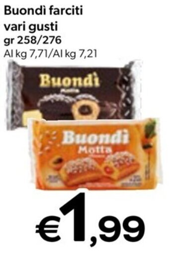 MAX Supermercati Buondì farciti vari gusti gr 258/276 offerta