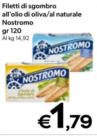 MAX Supermercati Filetti di sgombro all'olio di oliva/al naturale Nostromo gr 120 offerta