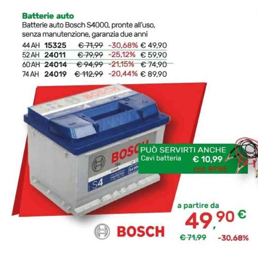 Bricoware BOSCH Batterie auto offerta